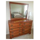 8 Drawer Dresser with Mirror Refinished Clean