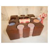 POKER CHIPS in wood Case