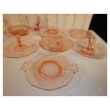 Pink Tidbit Tray  Cake Plate Console Bowls etc.