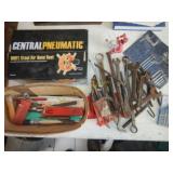 Old tool Lot and Air hose Reel