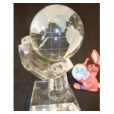 Glass Crystal Rotating Globe