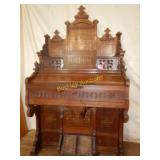 Victorian Walnut Pump Organ