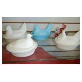 Chicken On Nest Milkglass Fenton Hen Duck