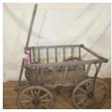 Antique Goat Cart Wood Hand Wagon