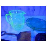 Green Uranium Pitcher Cake plate & more