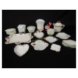 Large lot Victorian Milkglass