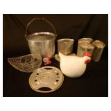 Chicken , Pot & Egg basket lot