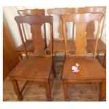 Set of 5 Tiger oak Chairs
