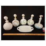 5 Bottles & a Tray Milkglass