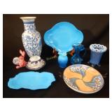 Fenton, Blue Milkglass & Vase