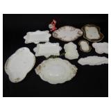 10  Victorian Milkglass Trays