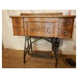Singer Sewing Machine WHITE Oak Cast iron Treadle