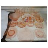 Large Lot PINK Depression Glass