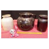 Stone Ware Crocks One Red Ware