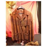 Suede Fringed Jacket and Racoon Hats