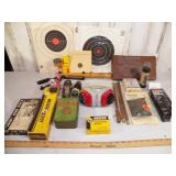 Target Papers, Hand Trap, Tin First Aid Box, etc.