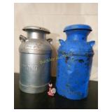 2 Antique Metal Milk Cans