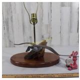 Carved Goose Lamp