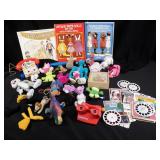 Stuufed Animals, View Master, and Paper Dolls