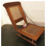 Antique Stadium Seat Cane & Oak
