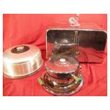 Vintage Bread Box, Waffle Maker, and Cake Tin