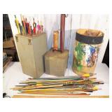 Wooden Arrow Box and Arrows