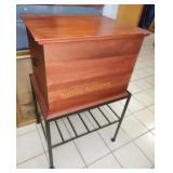 Wood Hanging file box with iron base