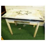 Black & White Porcelain Top Table Missing Drawer