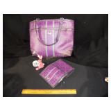 Purple Coach Purse and Matching Wallet