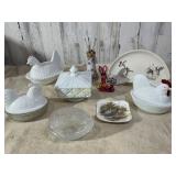 Hens on Nest, Vintage Hat Pins, Avon Egg