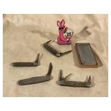 4 POCKET KNIVES CASE AND OTHERS