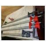 4 Pipe Clamps 72' & 36' bar clamp