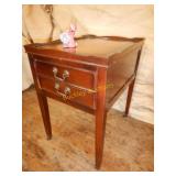 Leather top end table