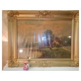Large Victorian Gold Frame w Euopean Print