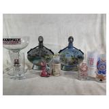 CIVIL WAR THEMED DECANTERS and other glassware
