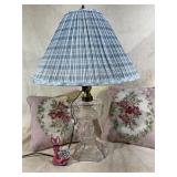 Pattern Glass Oil Lamp electrified