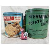 VINTAGE POTATO CHIP CANS