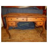 Carved Oak Desk  4 drawer