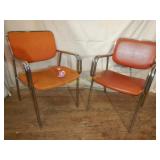 Chrome tobular arm chairs