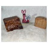 Burl Wood Puzzle Box, and Curly Maple box
