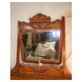 Carved Oak Victorian Mirror
