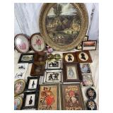 Victorian pairs of prints, silhouettes and others