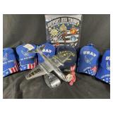 Metal Air force Model Plane and Hats