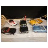 5 Diecast Cars And Motorcycle