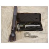 Mag Light, Micrometer,  Caliper