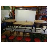 3 Piece Tile And Metal Table Set