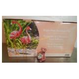 Pair 32' Metal Pink Flamingos