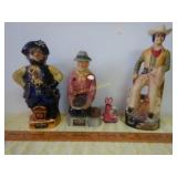 Cowboy Prospector & Prirate Whiskey Bottles