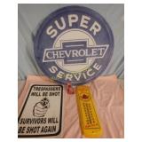 Chevrolet Sevice Sign And Thermometer