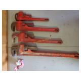 4 Ridgid Pipe Wrenches